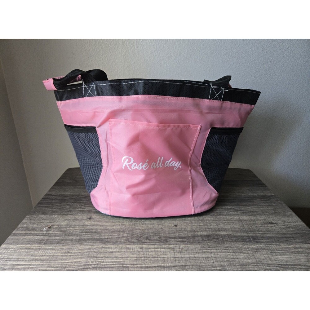 Women's Insulated Tote Bag Medium, Pink Total Wine Rose All Day Beverage Cooler